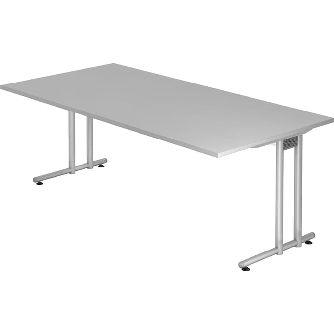 NANO 2E S | Bureau - 200 x 100 Grijs/Zilver