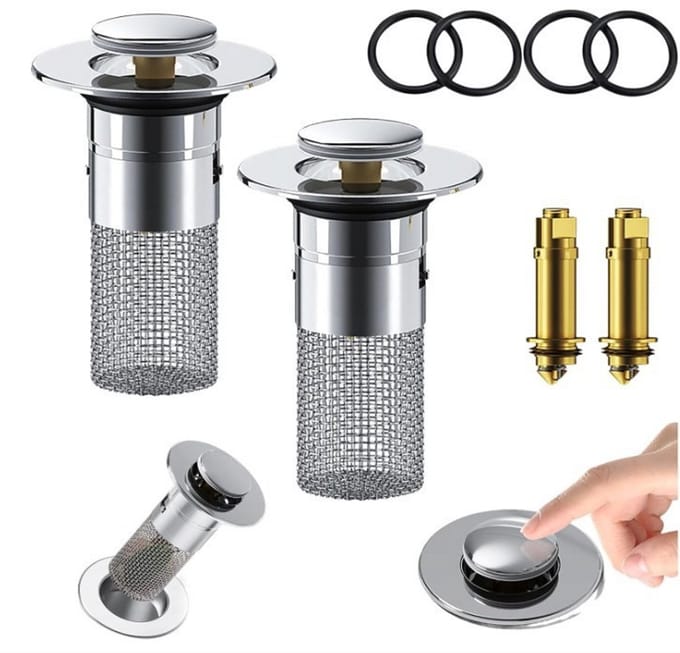 2-pack afvoerzeef met plug/gootsteenplug voor gootsteen