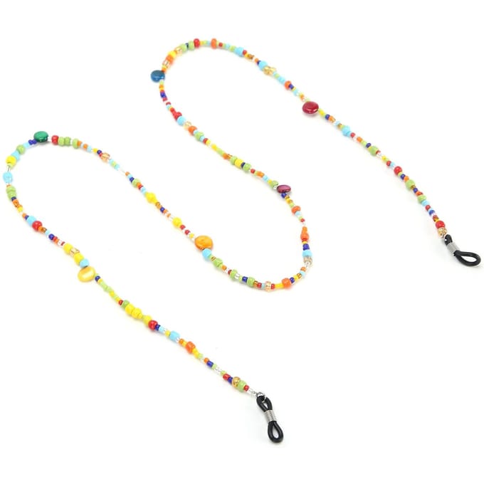 Gemengde Kleur Kralen Brilketting Prachtige Bril Lanyard Band Sieraden Accessoire beige