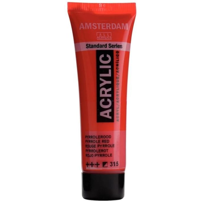 Peinture acrylique - Amsterdam - Acrilico Standard - 20 Ml - Rouge - Rosso Pyrrole
