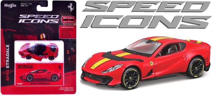 Maisto Ferrari 812 - Modelauto - Schaal 1:64 - Rood/Geel