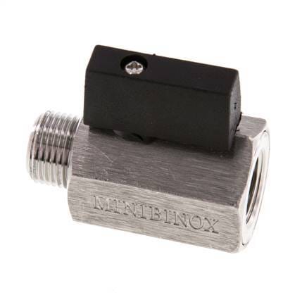 Buiten x Binnendraad G 3/8 inch 2-Weg Rvs Mini-Kogelkraan 25 Bar - BL2SH-MM-MF-038