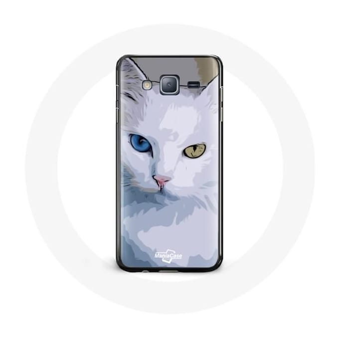 Coque pour Samsung Galaxy j3 2016 Turc de van Chat oeil bleu et oeil jaune
