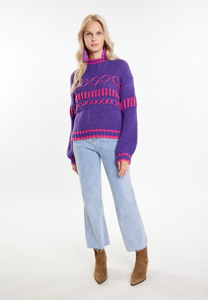IZIA Jumper Dames paars-roze