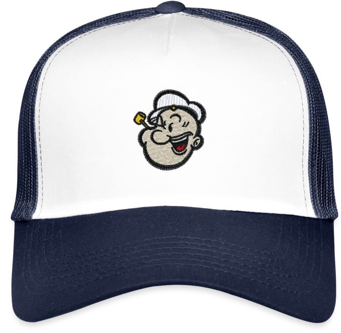 Popeye Als Borduurmotief Trucker Cap