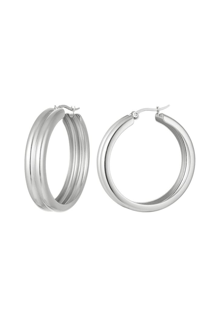 Statement oorringen zilver | Oorbellen Stainless steel zilver | Waterproof