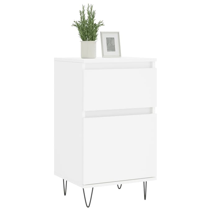 vidaXL - Dressoir - 40x35x70 - cm - bewerkt - hout - wit