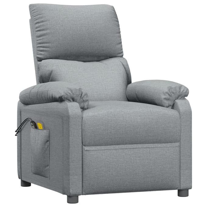 vidaXL - Massagestoel - elektrisch - stof - lichtgrijs