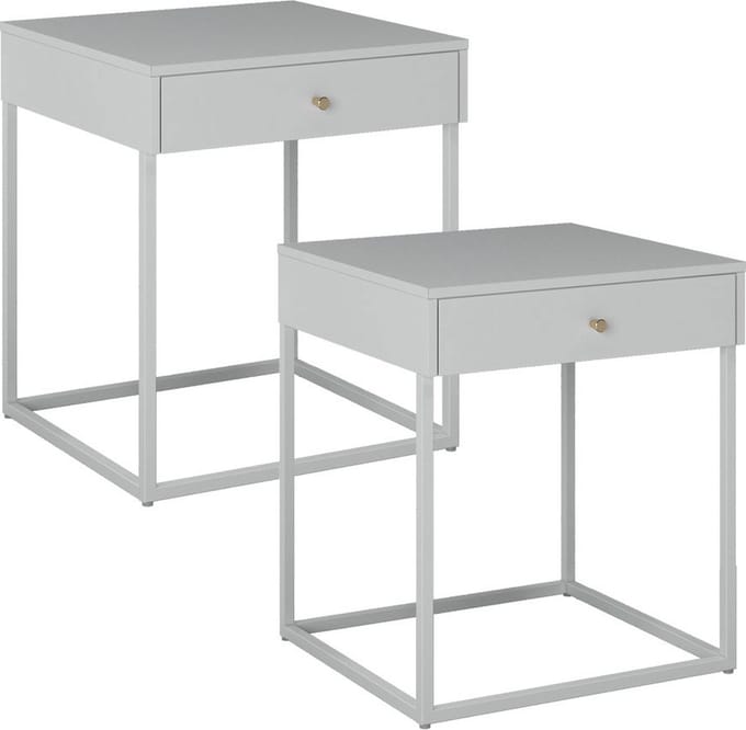 Pops nachtkastje 1 lade set met 2 stuks wit.
