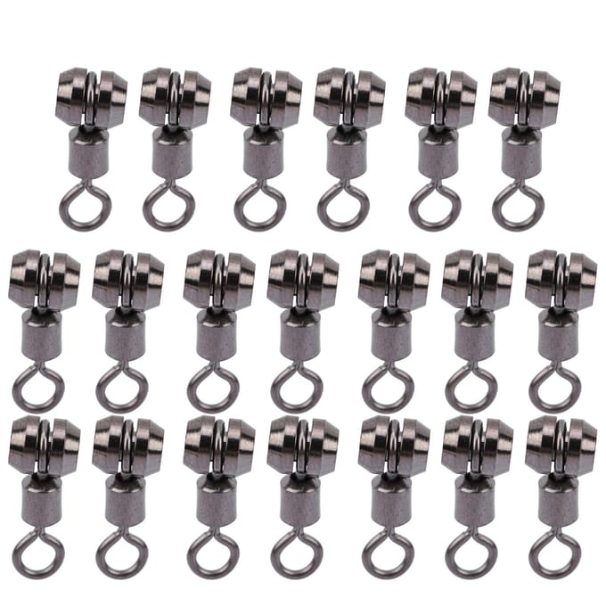 Lot de 20 connecteurs d'engrenages pivotants de type européen, version améliorée en cuivre, équipement de pêche small gray