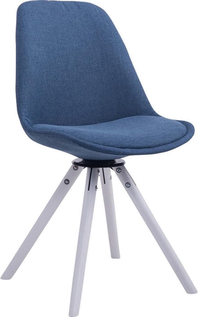 CLP Troyes Bezoekersstoel - Stof blauw wit