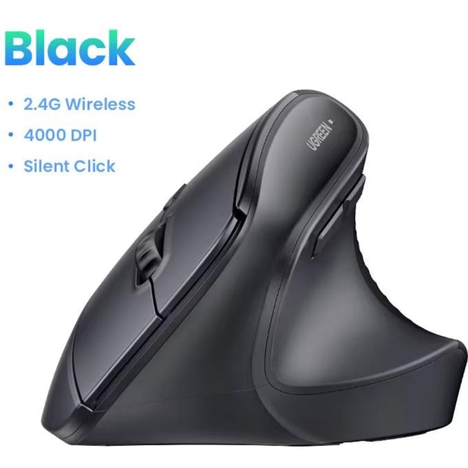 UGREEN Ergonomische Muis Draadloos Bluetooth Verticale Muis Verticale Greep Stereoscopische Muis Licht Geluid Kantoor Muis