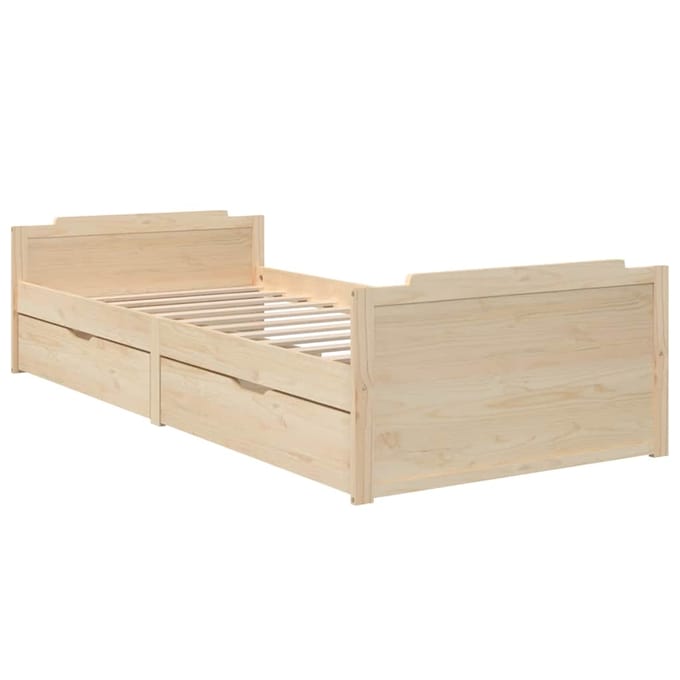 vidaXL - Bedframe - met - lades - massief - grenenhout - 90x200 - cm