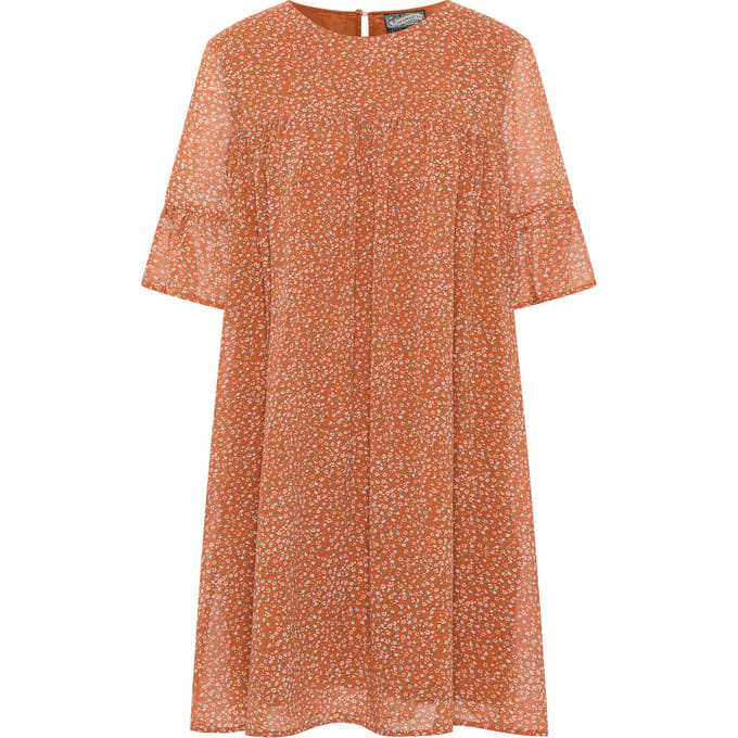 Dreimaster Jurk Dames Oranje Veelkleurig