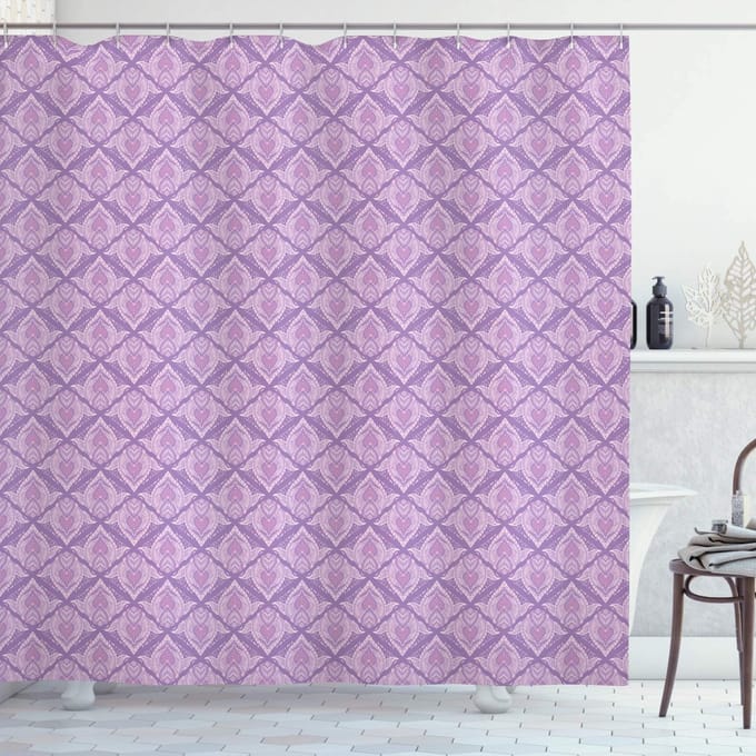 ABAKUHAUS Oriëntaals Douchegordijn – 175x180 cm – mauve