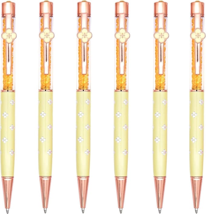 Zwarte balpen set van 6 stuks, medium punt, ideaal voor schrijven, tekenen en notities