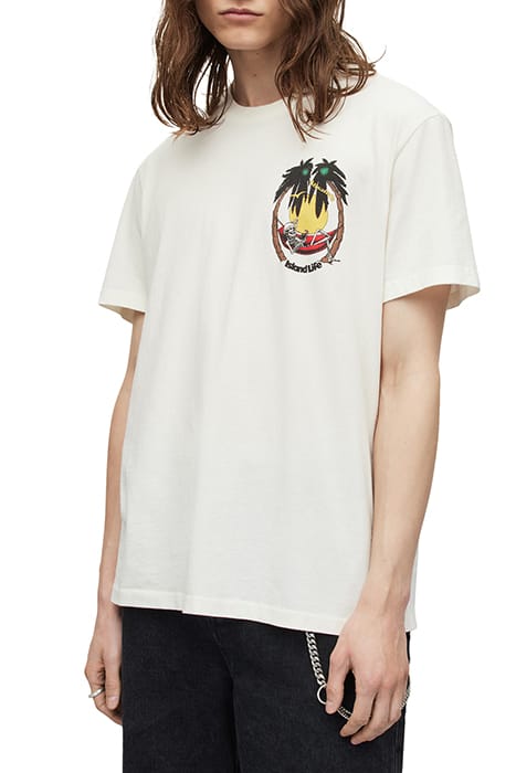 AllSaints Recline Ss Crew Cala White Maat: L | T-shirts met Print Outlet | Heren | Wit