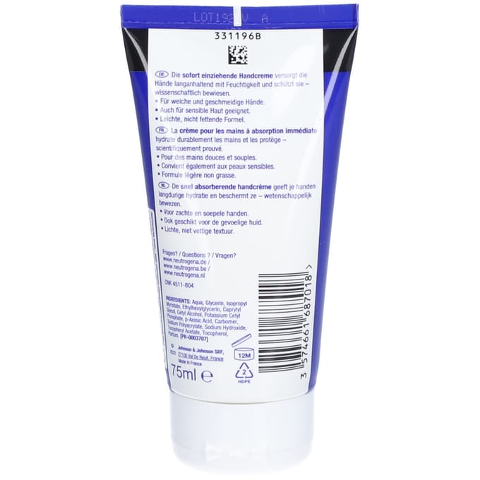Neutrogena® Handcrème Snel Absorberend | Droge en Beschadigde Handen 75 Crème