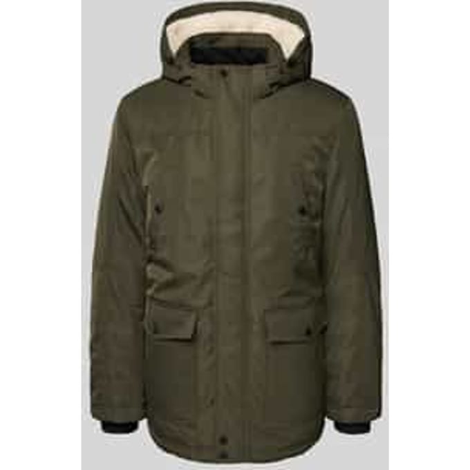Parka met teddybont en klepzakken