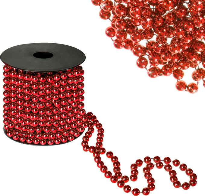 Springos Kerstslingers | Kralenslingers | Kerstversiering | 10 m | Rood