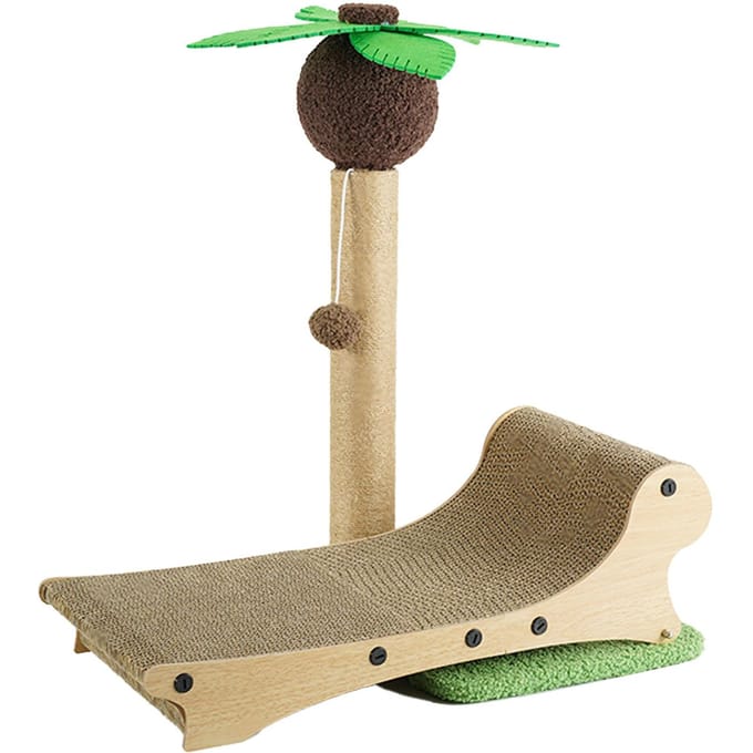 Krabpaal met Strandstoel Multifunctioneel Sisal 4 Seizoenen Universeel Krabplank voor Katten beige