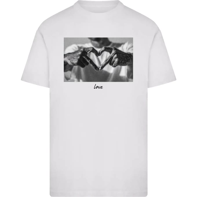 Mister Tee - Heart Sign Heren Tshirt - 3XL - Wit