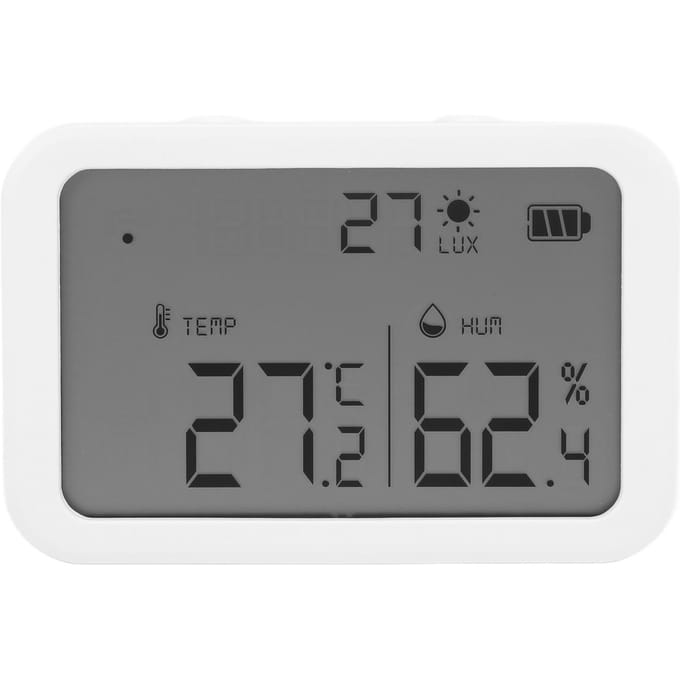 Slimme Sensor voor TUYA Zigbee Temperatuur Vochtigheid Licht 3 in 1 Opnameapparaat met LCD-scherm gray