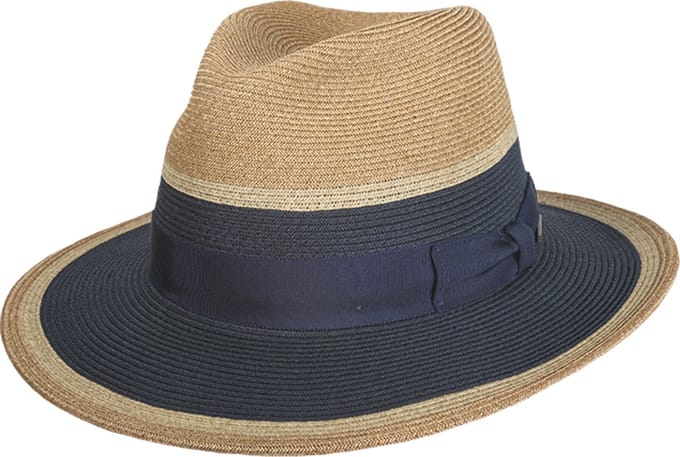 Hatland - Emeric - Toyo hoed - Marine blauw - Maat M - Unisex