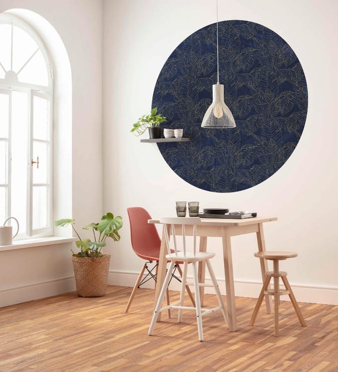 Fotobehang - Royal Blue 125x125cm - Rond - Vliesbehang - Zelfklevend