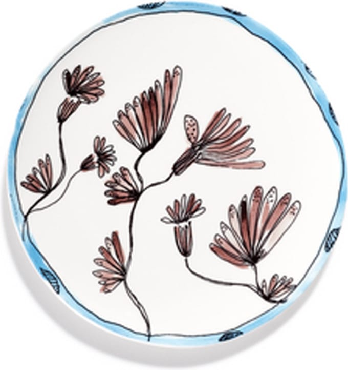 MARNI Midnightflowers - Bord S Camelia Aubergine 20 cm - 2 stuks