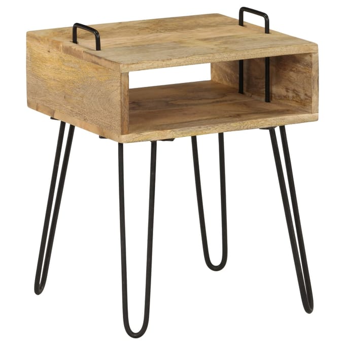 vidaXL - Nachtkastje - 40x30x47 - cm - massief - mangohout