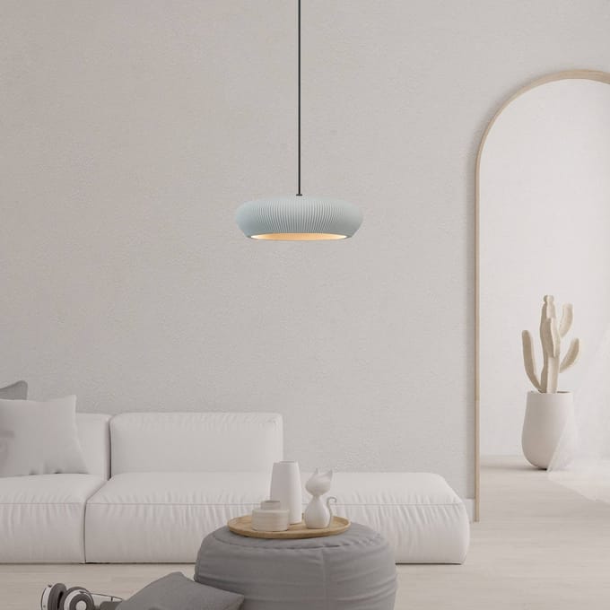 Zambelis Hanglamp 2592, grijs, Ø 29 cm, klei, G9
