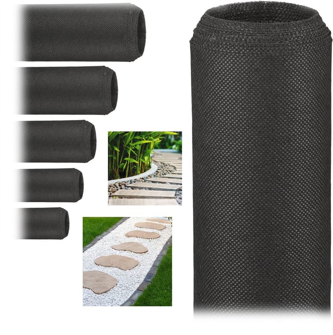 6x worteldoek 5 meter - onkruiddoek - 50 g/m² - gronddoek - uv-bestendig - zwart