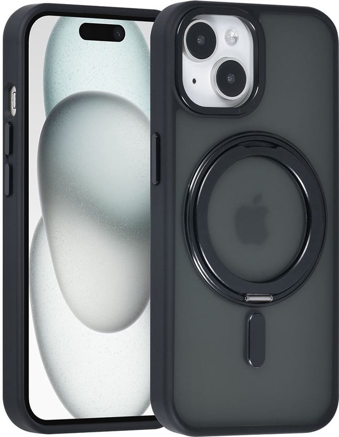 UNIQ Accessory Back Cover - Geschikt voor Apple iPhone 15 - Zwart - Schokabsorberend - MagSafe-compatibel