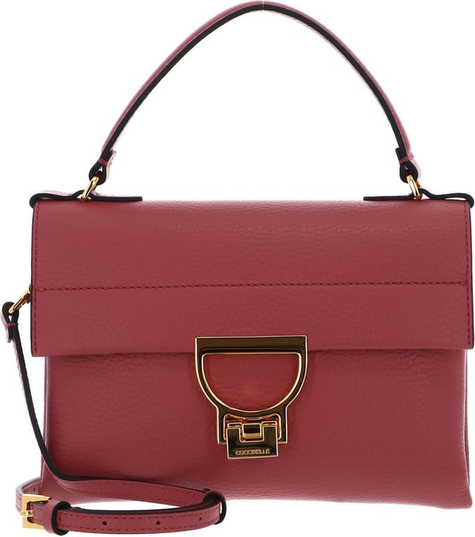 COCCINELLE Leren Handtas Schoudertas Arlettis Handbag Pot Lichtrood