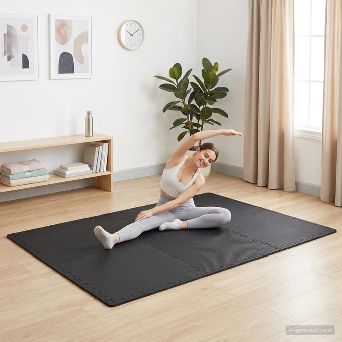 vidaXL - Vloermatten - 50 - st - Zwart - 18 - m² - EVA - Schuim
