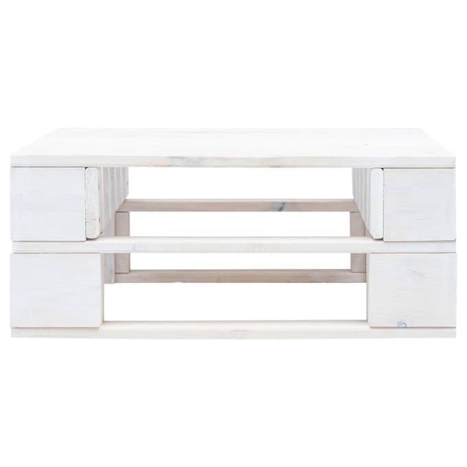 vidaXL - Tuinhocker - pallet - hout - wit