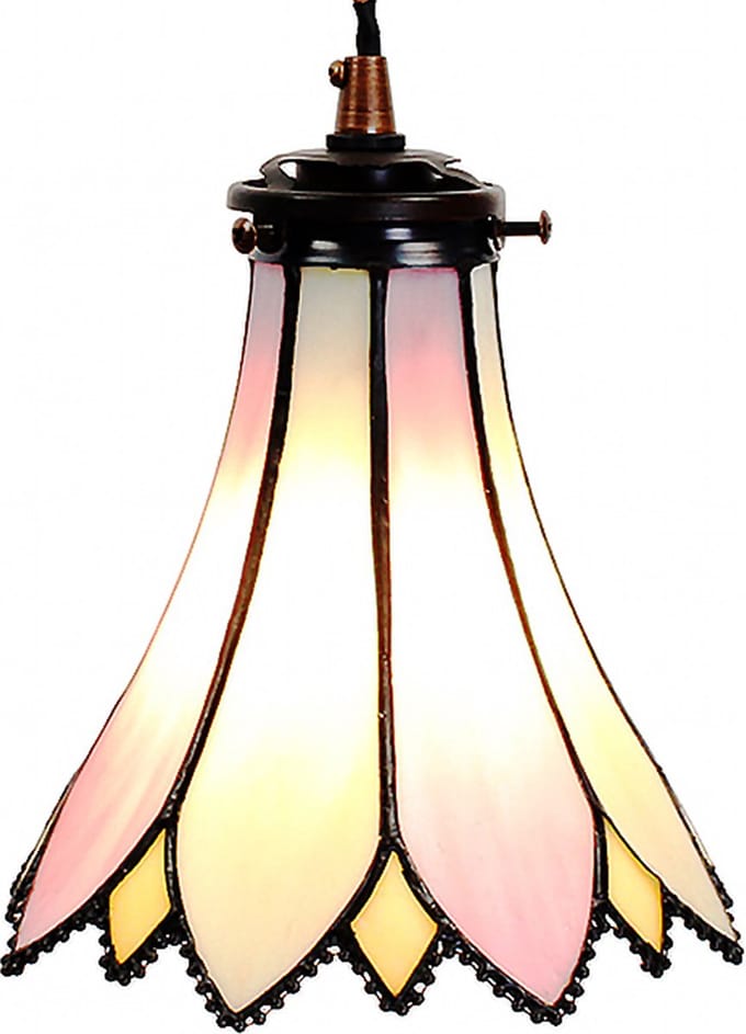 Lumilamp Hanglamp Tiffany Ø 15x115 cm Roze Beige Glas