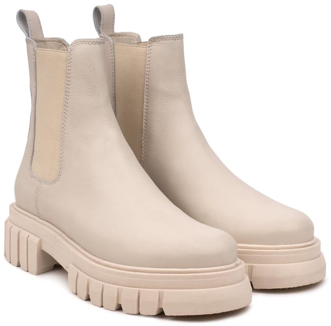 Omnio loreta chelsea boots dames beige leer