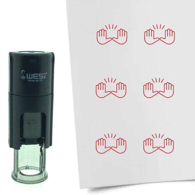 CombiCraft Stempel Hallelujah 10mm rond - Rode inkt