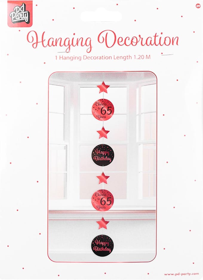 Hanging decoration rose/black - 65