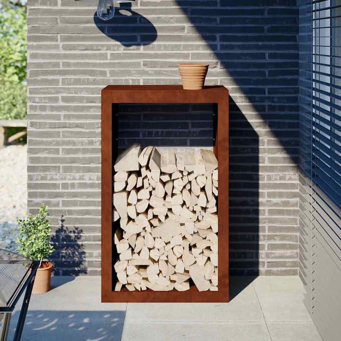 vidaXL - Brandhoutrek - 60x40x100 - cm - weervast - staal