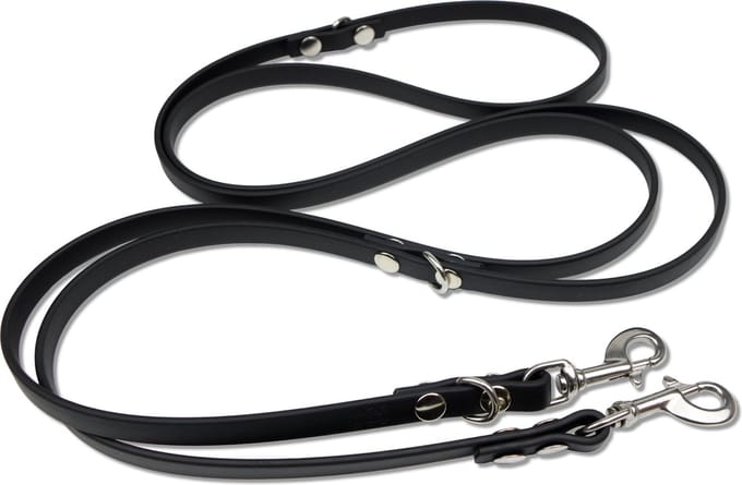 Miqdi - verstelbare, handsfree hondenriem van BioThane®- 3 meter lang - zwart - extra comfort - M - voor middelmaat hond