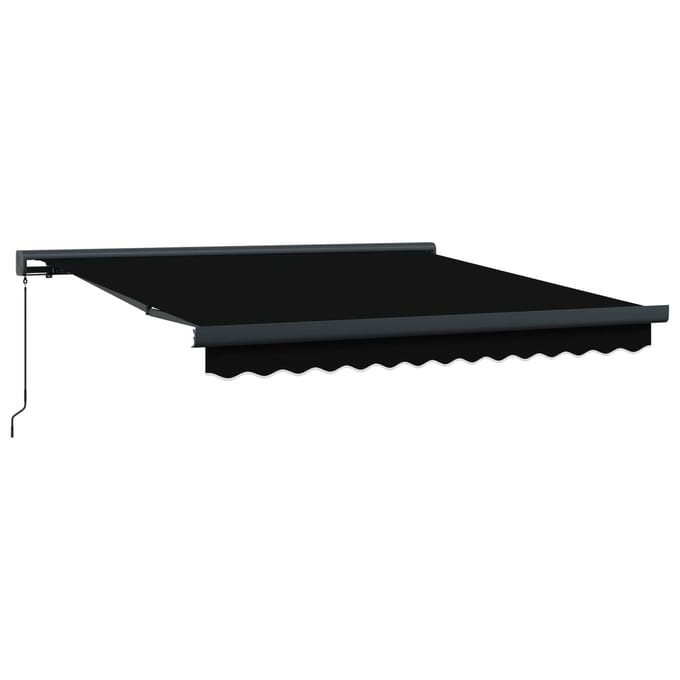 vidaXL - Uitschuifbare - luifel - Zwart - 350 - x - 250 - cm - Canvas - en - Aluminium