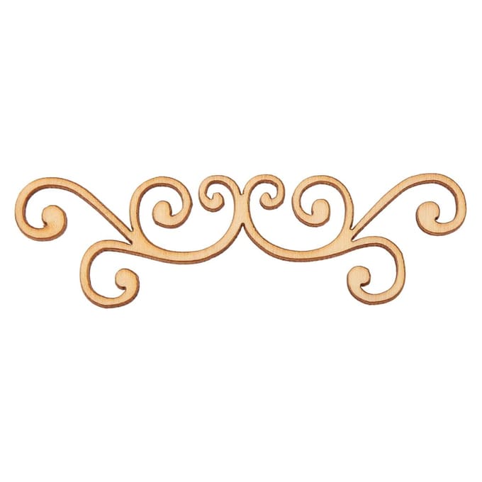 Paquet de 8 grandes découpes en forme de bois, embellissements artisanaux en MDF, ornements 90x45mm beige