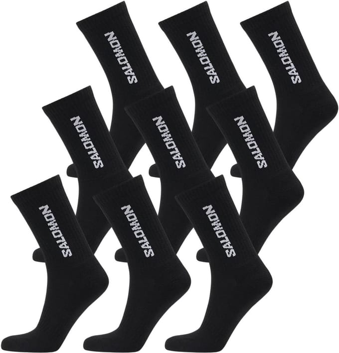 Salomon - Everyday Crew Socks | 9-Pack | Sokken | Maat L / 42-44 - Zwart