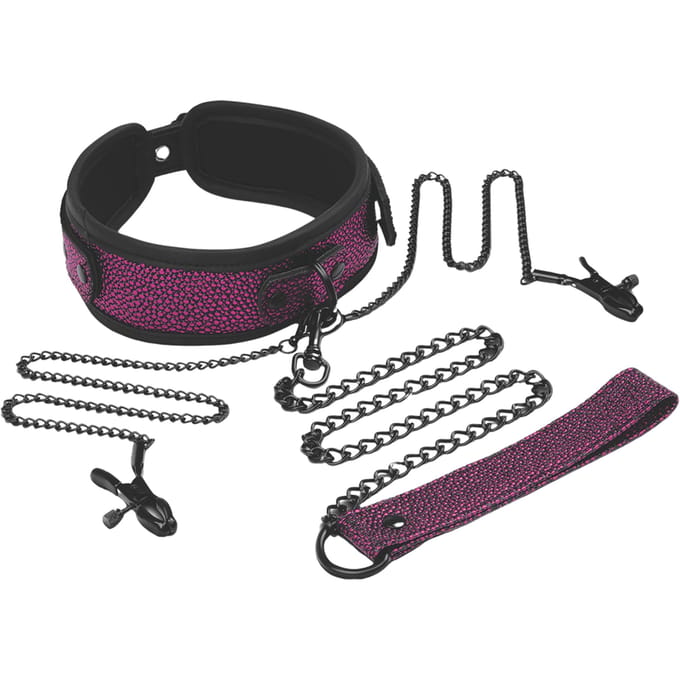 'Collar, Leash & Nipple Clips Set'