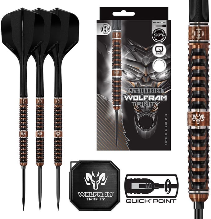 Harrows Wolfram Trinity Quick Point 97% - Dartpijlen