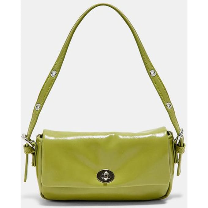 Stradivarius Gekreukelde mini-schoudertas  Pistachegroen OS