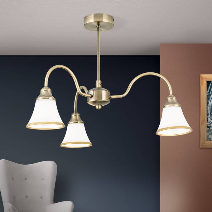 ORION TILDA - 3-lichts plafondlamp, oudmessing-look